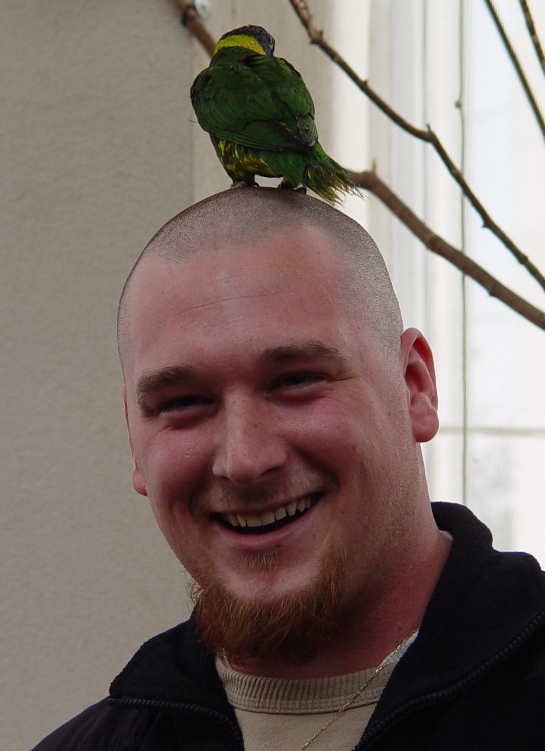 Guy with Bird on Head